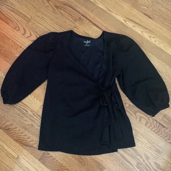 🤰🏻 Isabel Maternity/ Nursing 3/4 sleeve black wrap top - Picture 2 of 6
